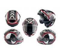 Шлем трансформер (size:ХL, бело-черный + солнцезащитные очки) LS-2