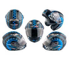 Шлем трансформер (size:ХХL, сине-черный + солнцезащитны...