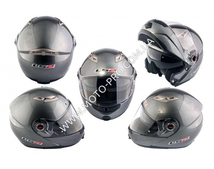 Шлем трансформер (size:ХХL, серый + солнцезащитные очки) LS-2