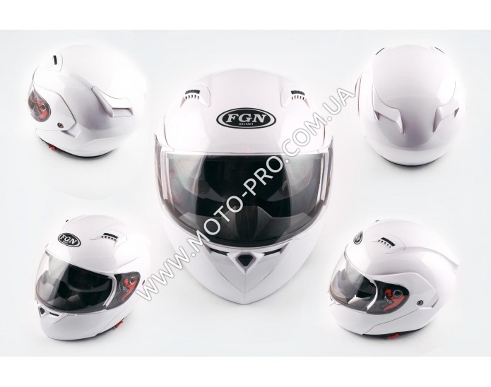 Шлем трансформер (mod:688) (size:XL, белый, солнцезащитные очки) FGN