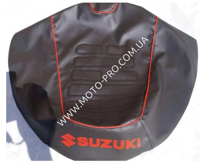 Чохол сидіння Suzuki LETS (шкірвініл, кант, напис SUZUKI) (EURO) IGR (Suzuki Lets)
