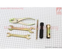 Ключ свічковий для 4Т - 16/18mm + 4 предмети (ріжковий ключ 8*10mm/ріжковий ключ 14*17mm/викрутка+-/плоскогубці) "ЗІП" (Delta 110cc)