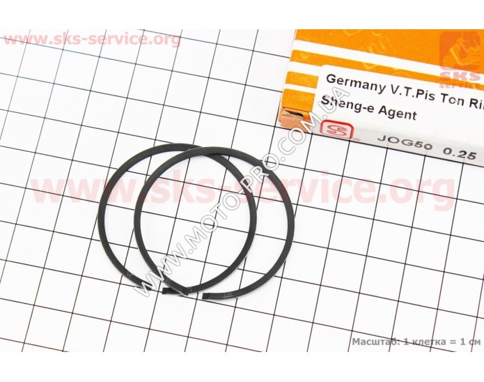 Кольца поршневые Yamaha JOG50 40мм +0,25 желтая коробка (Yamaha JOG 50)
