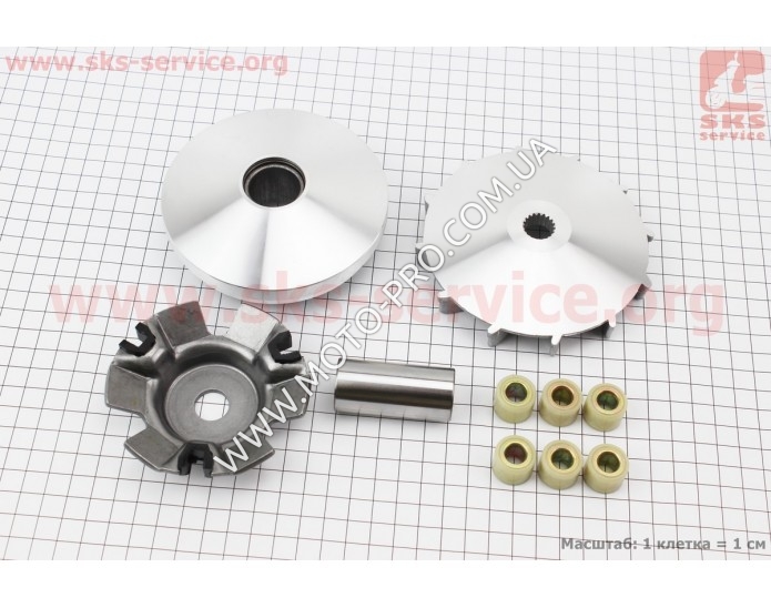 Варіатор передній+втулка+крильчатка к-кт (Китайський скутер 150 сс)