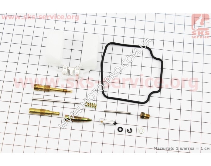 Ремонтний к-кт карбюратора 150 сс, 12 деталей+поплавок (Китайський скутер 150 сс)