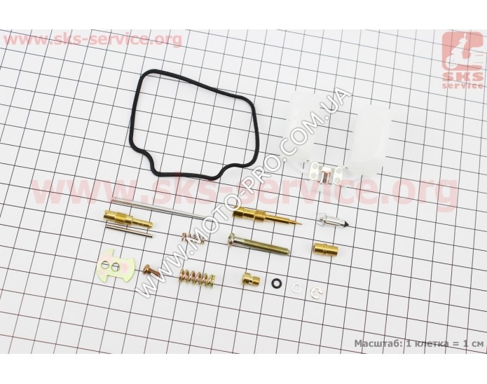 Ремонтний к-кт карбюратора 150сс, 16 деталей+поплавок (Китайський скутер 125-150 СС)