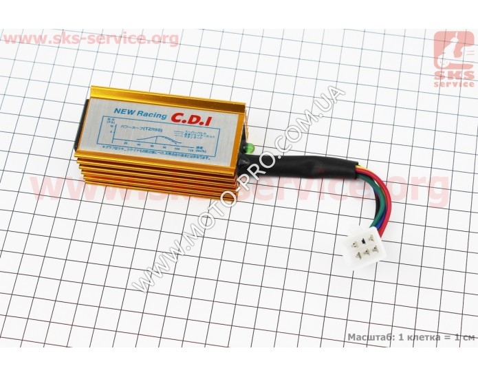 Комутатор CDI TUNING (+10км/ч) "золотистий" (75 * 37мм) (Delta 110cc)