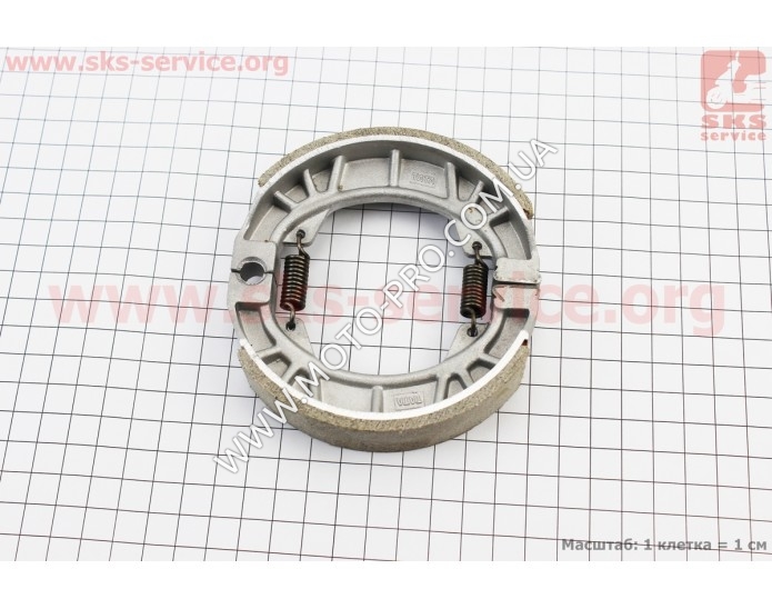 Тормозные колодки задние к-кт, 106мм (пружины прямые) (Delta 110cc)