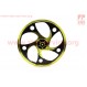 Диск передний литой 1,4-17" "волна", черный/желтый "под дисковый тормоз" (ось 12мм) (Active 110)