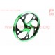 Диск передний литой 1,4-17" "волна", черный/зеленый "под дисковый тормоз" (ось 12мм) (Active 110)