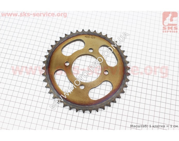 Звезда задняя JD125 - 428-42Т - d=58; 4отв.*78mm "каленая" (CB-125/150)