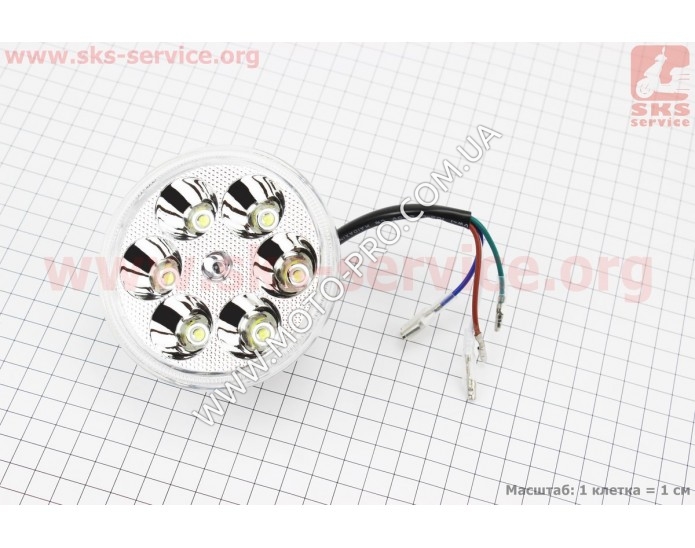 УЦЕНКА DELTA Фары круглой внутренняя часть 6-LED с ободком, 80мм (не горит несколько диодов) (Delta 110cc)