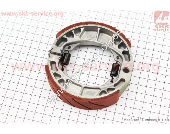 Тормозные колодки задние к-кт, 105мм (пружины прямые) (Delta 110cc)