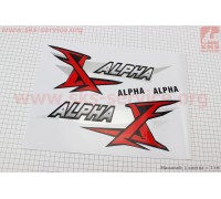 Наклейка "ALPHA" на бак лев, прав к-кт 2шт (35х14см) (Alpha 110cc)
