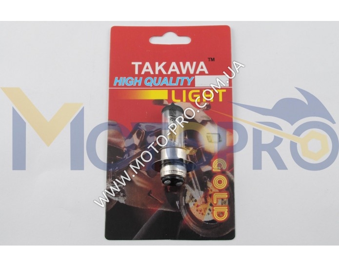 Лампа P15D-25-1 (1 ус) 12V 50W/50W (белая) (блистер) (B-head) TAKAWA (mod:A)