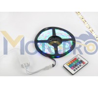 Стрічка світлодіодна SMD 3528 (RGB, вологостійка, 60 кріст/1м, бухта 5м) (+ RGB-контролер)