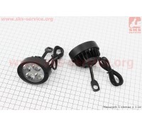Фара додаткова світлодіодна вологозахисна (65*55mm) - 4 LED з кріпленням під дзеркало, к-кт 2шт