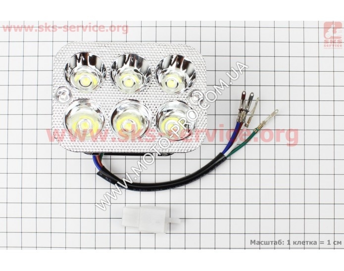 Фари квадратні внутрішня частина 6-LED, 90*65мм, TUNING