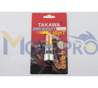 Лампа BA20D (2 вуса) 12V 18W/18W (хамелеон рожевий) (блістер) TAKAWA (mod:A)