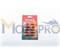 Лампа Т10 (безцокольная) 12V 3W (габарит, приборы) (желтая) TAKAWA
