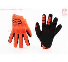 Перчатки мотоциклетные L-Чёрно-Оранжевые, тип 1