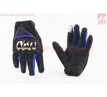 Перчатки мотоциклетные XL-Чёрно-Синие (сенсорный палец)