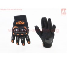 Перчатки мотоциклетные L-Чёрно-Оранжевые