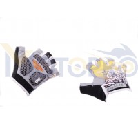 Перчатки без пальцев (mod:1, size:L,гелевые подушки, желтые) HAND CREW