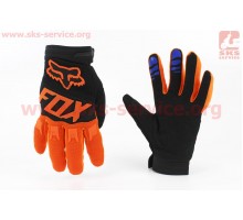 Перчатки мотоциклетные L-Чёрно-Оранжевые, тип 3