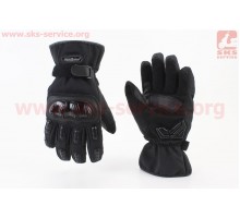 Перчатки мотоциклетные, теплые XL-Чёрные, тип 1