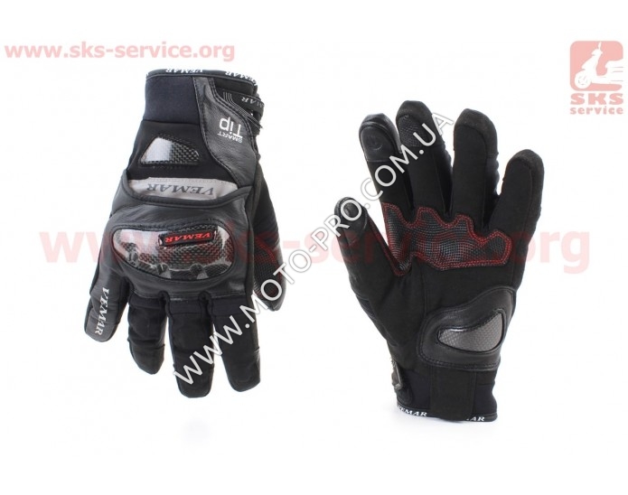 Перчатки мотоциклетные, теплые XL-Чёрные (сенсорный палец) VE-192