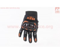 Перчатка мотоциклетная (ПРАВАЯ) L-Чёрно-Оранжевая