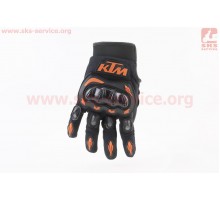 Перчатка мотоциклетная (ПРАВАЯ) L-Чёрно-Оранжевая