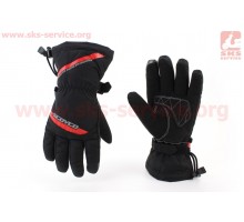 Перчатки мотоциклетные, теплые XL-Чёрно-Красные