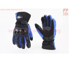 Перчатки мотоциклетные, теплые M-Чёрно-Синие