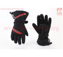 Перчатки мотоциклетные, теплые L-Чёрно-Красный