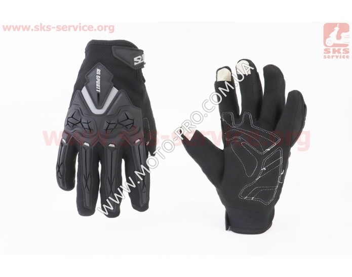 Перчатки мотоциклетные L-Чёрные (сенсорный палец) тип 1