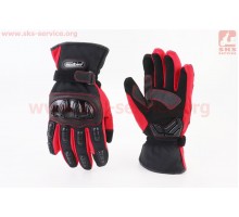 Перчатки мотоциклетные, теплые M-Чёрно-Красные