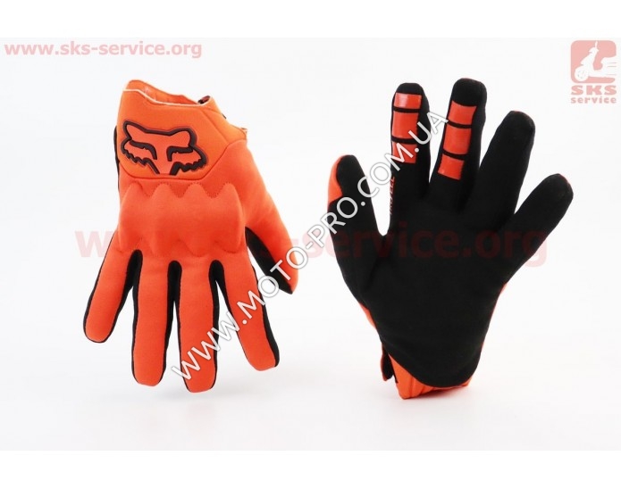 Перчатки мотоциклетные XL-Чёрно-Оранжевые, тип 1