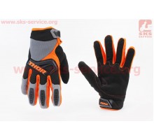 Перчатки мотоциклетные XL-Чёрно-Оранжевые