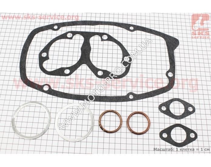 Прокладки двигателя 6V к-кт 8шт, паронит+алюминий (343315)