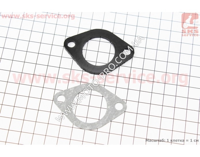 Прокладка патрубка карбюратора к-кт 2шт (пластмас + пароніт) "28mm" (326353)