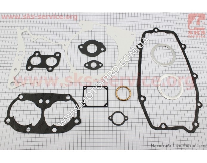 Прокладки двигателя 12V к-кт 12шт, паронит+алюминий (343314)
