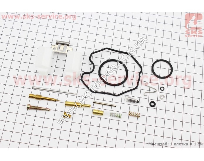 Ремонтний комплект карбюратора 125-150сс, 17 деталей+поплавок