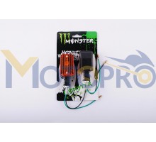 Повороти прямокутні (чорні, жовте скло) MONSTER ENERGY