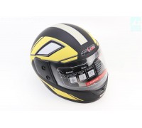 Шлем интеграл, закрытый 825-3 S, ЧЁРНЫЙ матовый с жёлто-серым рисунком