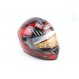 Шлем интеграл, закрытый HF-122 XXL, ЧЁРНЫЙ глянец с красно-серым рисунком IRON Q238