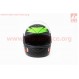 Шлем интеграл, закрытый 825-4 S, ЧЁРНЫЙ матовый с зелёным рисунком "хищник"