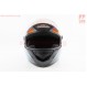 Шлем интеграл, закрытый HF-111 L, ЧЁРНЫЙ глянец с оранжево-синим рисунком Q249 (возможные потертости)