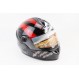 Шлем интеграл, закрытый HF-122 L, ЧЁРНЫЙ глянец с красно-белым рисунком Q239